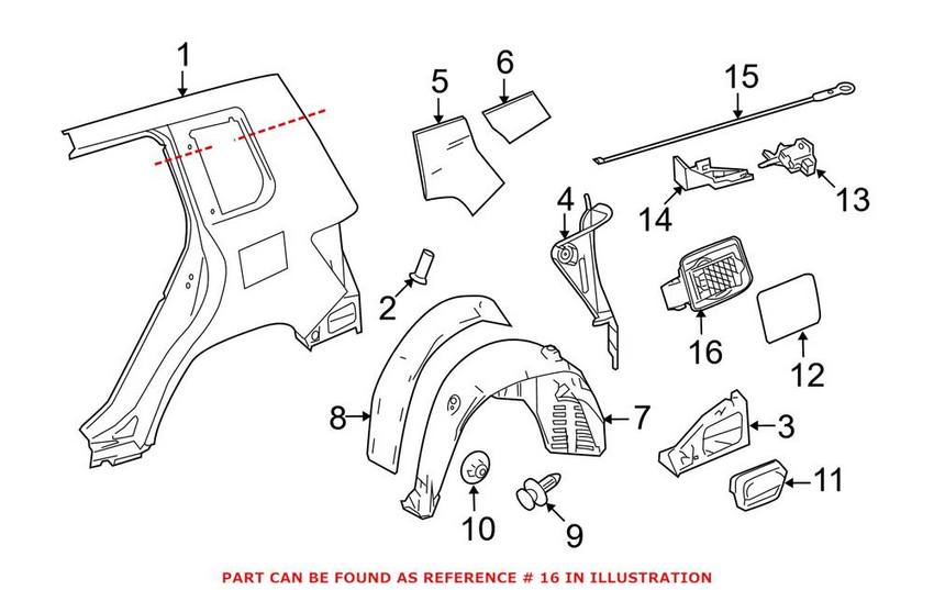 Mercedes Fuel Filler Housing - Rear 2046300367